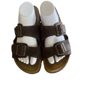 Autenti 2 Band Brown Leather Sandals 41